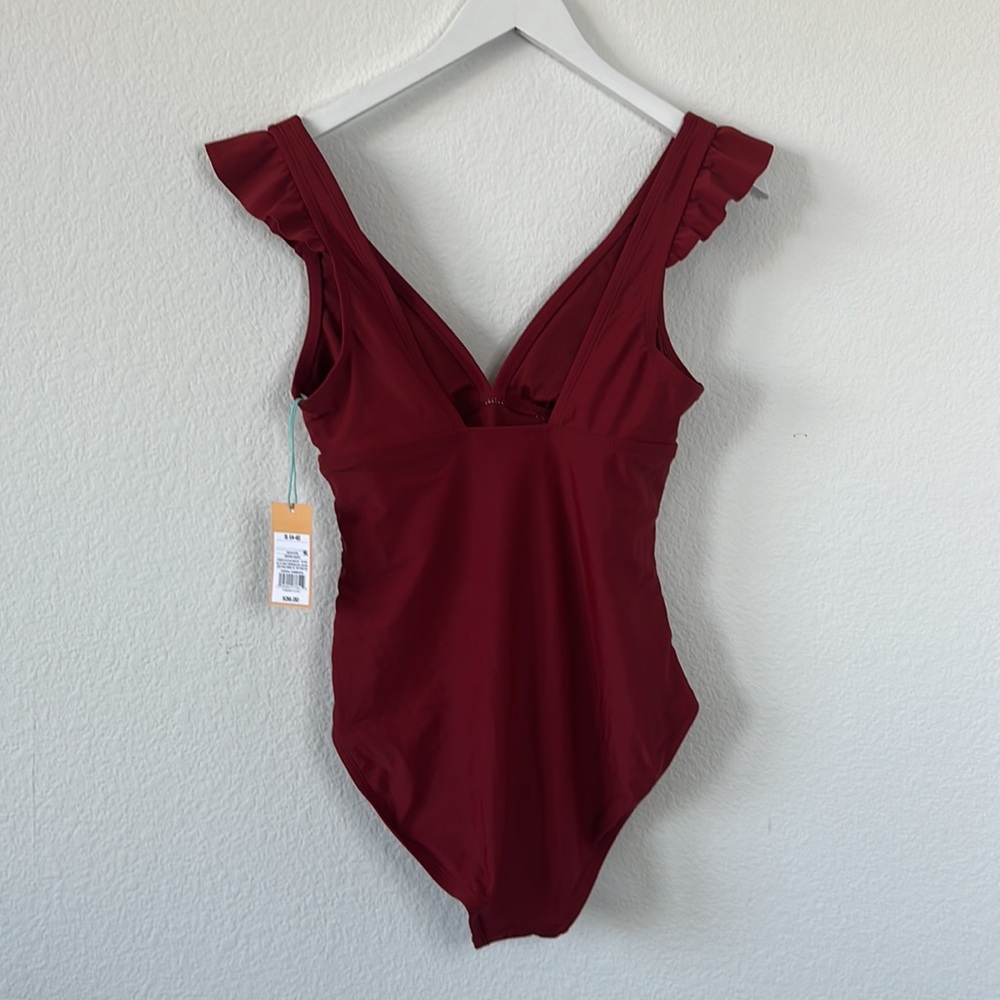 Kona Sol Ruffle Shoulder Bathing Suit - Picture 4 of 8